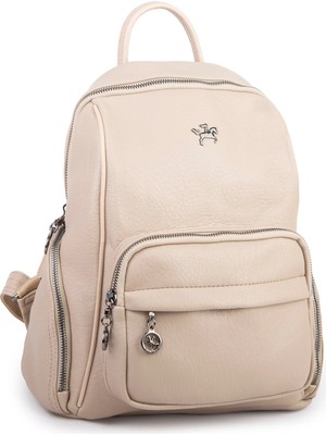 Nas Bag Kadın Çok Cepli Sırt Çantası (En :30CM x Boy:34) Kum Victoria
