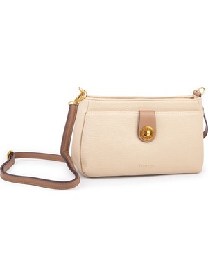 Prettyzys Nas Bag Mini Kadın Çapraz ve Omuz Çanta  (22X14 Cm) Kum