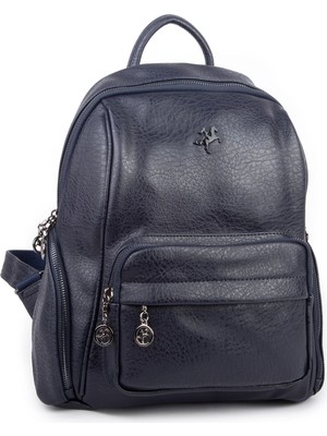 Nas Bag Kadın Çok Cepli Sırt Çantası (En :30CM x Boy:34) Lacivert Victoria