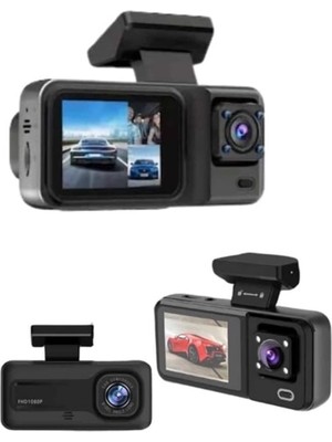 Mey Ithalat® Tam Kapsamlı Araç Güvenliği: 3 Kameralı Full Hd Kayıt Sistemi ile Ön, Iç ve Arka Görüş