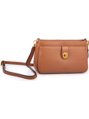 Prettyzys Nas Bag Mini Kadın Çapraz ve Omuz Çanta  (22X14 Cm) Taba