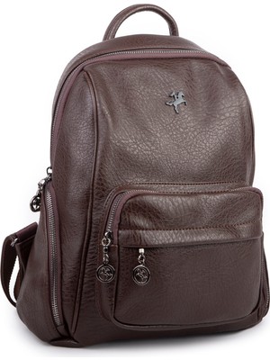 Nas Bag Kadın Çok Cepli Sırt Çantası (En :30CM x Boy:34) Kahverengi Victoria