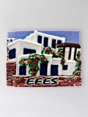 Mundy Efes Polyester Kabartmalı Magnet 7,5 x 5,5 cm Dekoratif Hediyelik Buzdolabı Süsü (KOD:1639)