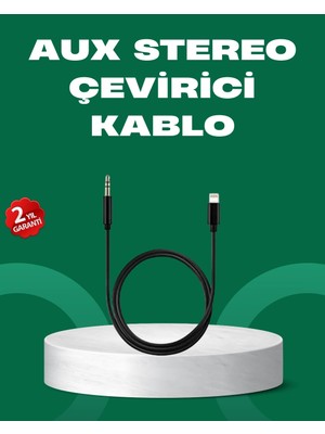 Mey Ithalat® Lightning To 3.5mm Aux Ses Dönüştürücü Kablo 1 Metre Stereo Uyumlu