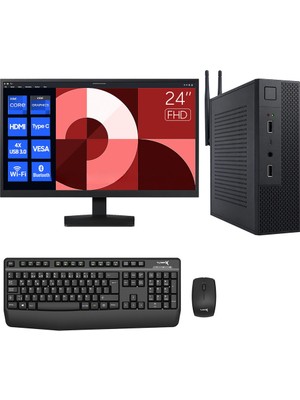 Turbox MINI-193 I5 7400 16GB Ram 256GB M2 Nvme SSD 23.8 Inç Fhd Monitör Kurumsal Ofis Mini Pc