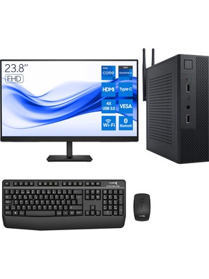 Turbox MINI-198 I5 7400 16GB Ram 256GB M2 Nvme SSD 23.8 Inç Fhd Monitör Kurumsal Ofis Mini Pc