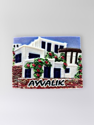 Mundy Ayvalık Polyester Kabartmalı Magnet 7,5 x 5,5 cm Dekoratif Hediyelik Buzdolabı Süsü (KOD:1641)