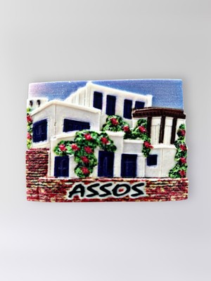Mundy Assos Polyester Kabartmalı Magnet 7,5 x 5,5 cm Dekoratif Hediyelik Buzdolabı Süsü (KOD:1642)