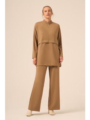 Garmi Kadın Royal Pantolonlu Takım Camel
