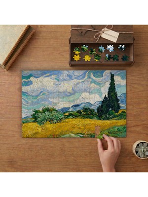Selvi Buğday Tarlası - Van Gogh Tasarımı 240 Parça Ahşap Puzzle Ahşap Kutuda  MP03878