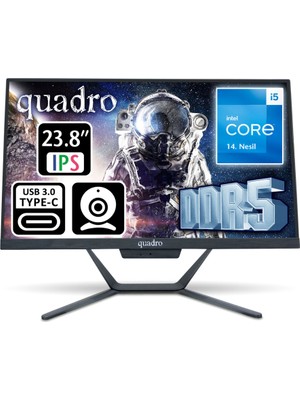 ALK Quadro Stark H424D5 145850, I5-14400, 23,8&amp;quot; Fhd Ekran, 8gb Ddr5 Ram, 512GB Ssd, Paylaşımlı Vga, Free Dos All In One Pc