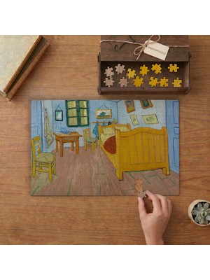 Vincent Van Gogh Yatak Odası  Tasarımı 240 Parça Ahşap Puzzle Ahşap Kutuda  MP09100