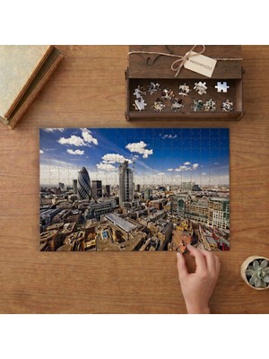 Londra Şehir Manzarası Tasarımı 240 Parça Ahşap Puzzle Ahşap Kutuda  MP01139