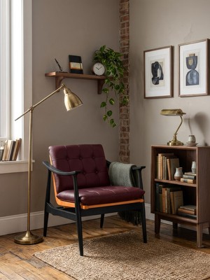 Gazzini Furniture Legno Dual Kolçaklı Ahşap Berjer