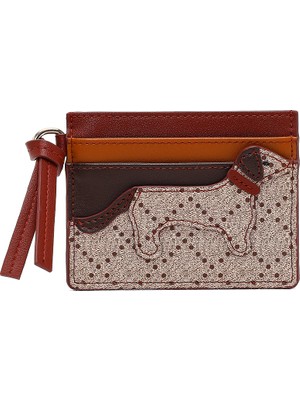 Derimod Kadın Bordo Desenli Kartlık 000A2D564014