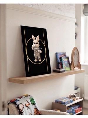 Harikabirev Oyun Oynayan Sevimli Hayvanlar 20X30 cm Mdf Tablo | Tavşan | Oynhyvnmdf
