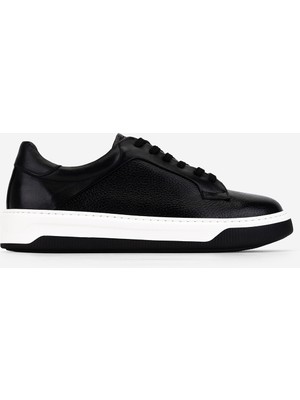 Valmenti Erkek Hakiki Deri Siyah Sneakers & Spor Ayakkabı 1212 2504 Erk Ayk Y26 Syh Fltr/syh Met