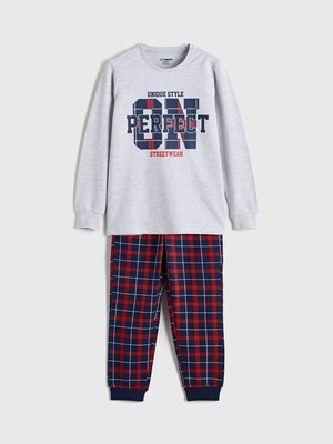 Lc Waikiki Yeni Sezon Bisiklet Yaka Ekose Erkek Çocuk Pijama Takımı