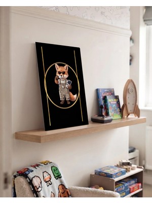 Harikabirev Oyun Oynayan Sevimli Hayvanlar 20X30 cm Mdf Tablo | Tilki | Oynhyvnmdf