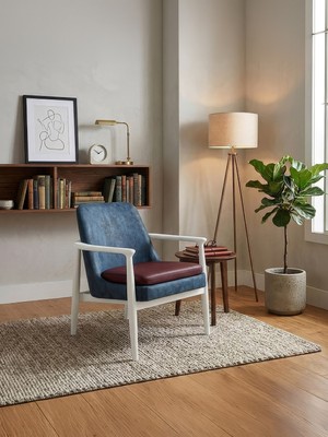 Gazzini Furniture Tai Iskandinav Ahşap Kolçaklı Berjer