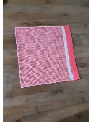 ALK Pembe Fermuarlı - Hassas Çamaşır Terlik  Ayakkabı Yıkama Filesi Büyük Boy