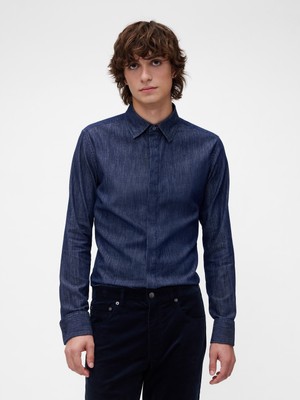 Gap Erkek Koyu Mavi Gapstudio Chambray Gömlek