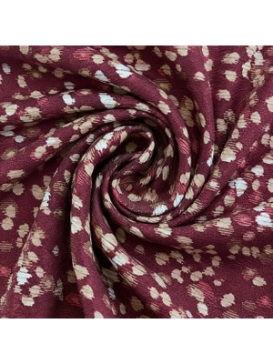 Elna Kumaş Bordo Soyut Hayvan Desenli Viskon Pamuk Kumaş | 150 cm En