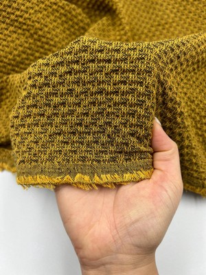 Elna Kumaş Hardal Gofre (Crinkle) Kumaş – Dokulu Elbise ve Bluzluk