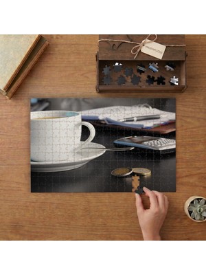 Çalışma Masası - Kahve Tasarımı 240 Parça Ahşap Puzzle Ahşap Kutuda  MP01601