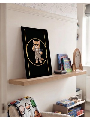 Harikabirev Oyun Oynayan Sevimli Hayvanlar 20X30 cm Mdf Tablo | Kedi | Oynhyvnmdf