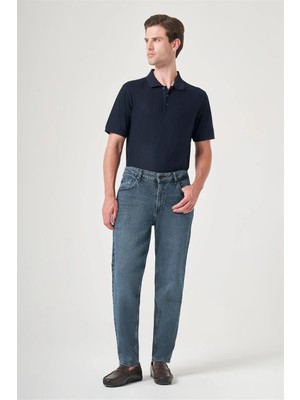 İmza Lacivert 5 Cep Gabardin Slim Fit Pamuklu Denim Jean Kot Pantolon 1023260154