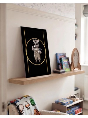 Harikabirev Oyun Oynayan Sevimli Hayvanlar 20X30 cm Mdf Tablo | Zebra | Oynhyvnmdf