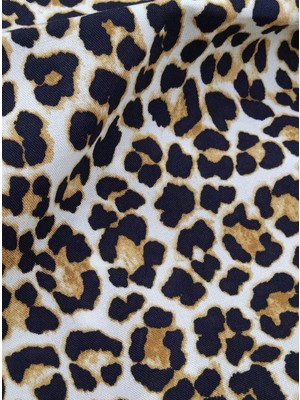 Elna Kumaş Leopar Desenli Viskon Kumaş – Dökümlü Elbiselik | 147 cm En