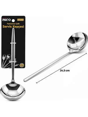 Runaway Paslanmaz Çelik Metal Servis Kepçesi 24.5 cm Ergonomik Sap