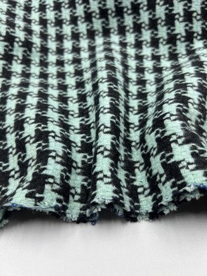 Elna Kumaş Mint Yeşili Kazayağı Tüvit Kumaş – Ceket ve Blazerlik | 150 cm En