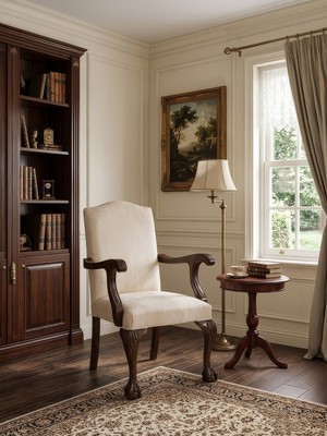 Gazzini Furniture Roma Kolçaklı Ahşap Işlemeli Berjer