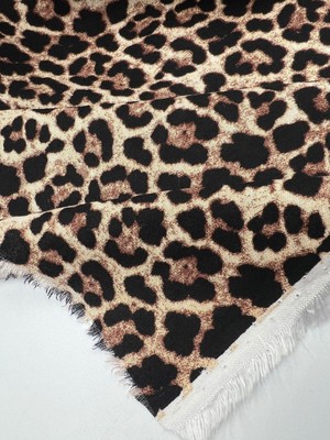 Elna Kumaş Leopar Baskılı Viskon Kumaş – Dökümlü Elbiselik | 150 cm En
