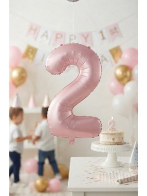 Çavuş E-Ticaret Pembe Rengi 2 Rakam Folyo Balon 76 cm 2 Yaş Balonu Doğum Günü