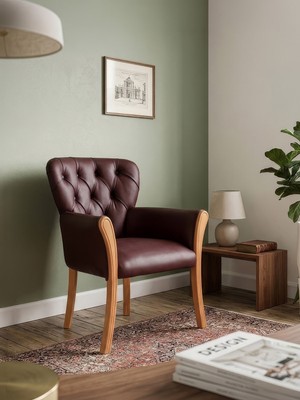 Gazzini Furniture Kraken Kolçaklı Klasik Ahşap Berjer
