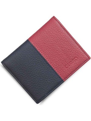 Çıkrık Guard Mat Lacivert/kırmızı Deri Erkek Cüzdan