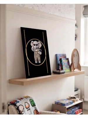 Harikabirev Oyun Oynayan Sevimli Hayvanlar 20X30 cm Mdf Tablo | Fil | Oynhyvnmdf