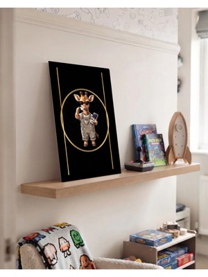 Harikabirev Oyun Oynayan Sevimli Hayvanlar 20X30 cm Mdf Tablo | Zürafa | Oynhyvnmdf
