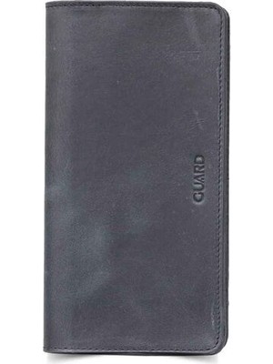 Çıkrık Guard Antik Siyah Telefon Girişli Deri Erkek/kadın Portföy Cüzdan