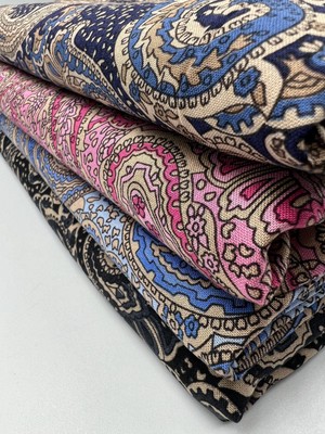 Elna Kumaş Şal Desenli Viskon Kumaş – Dökümlü Elbiselik ve Bluzluk | 150 cm En