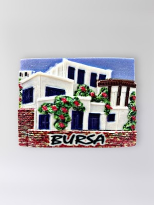 Mundy Bursa Polyester Kabartmalı Magnet 7,5 x 5,5 cm Dekoratif Hediyelik Buzdolabı Süsü (KOD:1649)