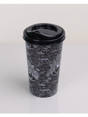 ALK Kahve Bardağı - Kapaklı Desenli 650ML