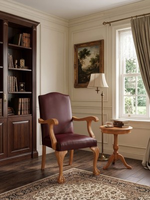 Gazzini Furniture Roma Kolçaklı Ahşap Işlemeli Berjer