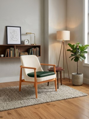 Gazzini Furniture Tai Iskandinav Ahşap Kolçaklı Berjer
