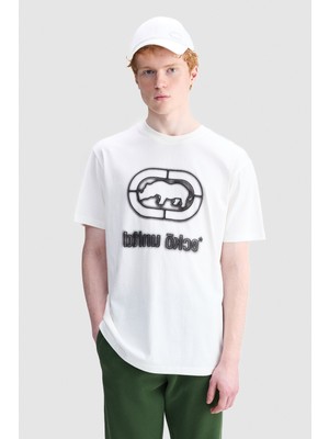 Ecko Unltd. Stance Loose Fit Bisiklet Yaka Baskılı Nakışlı %100 Pamuk Erkek Beyaz Tişört