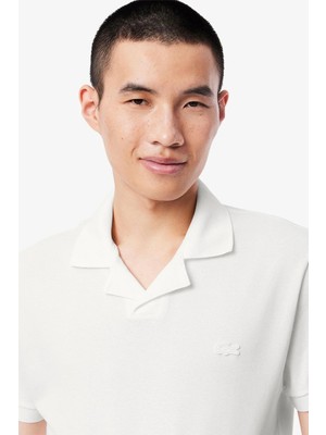 Lacoste Men's Classic Fit Paris Polo T-Shirt Erkek Paris Polo Yaka Tişört Beyaz